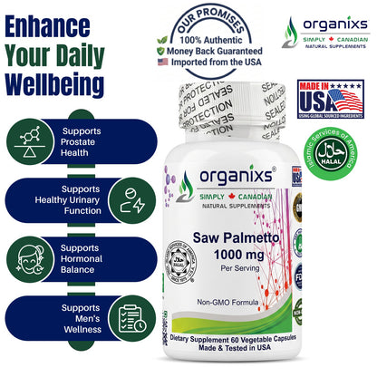 Organixs Saw Palmetto Supplement 1000mg