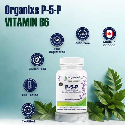 Organixs Vitamin B6- P5P (Pyridoxal-5-Phosphate)