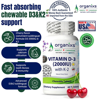 Organixs Vitamin D3 K2 2000iu