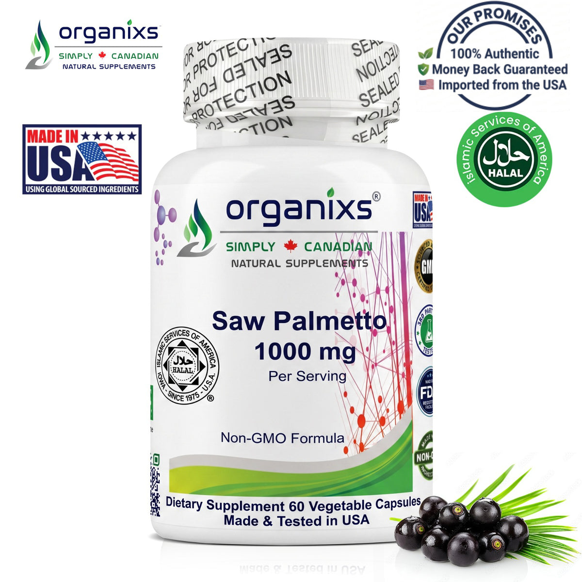 Organixs Saw Palmetto Supplement 1000mg