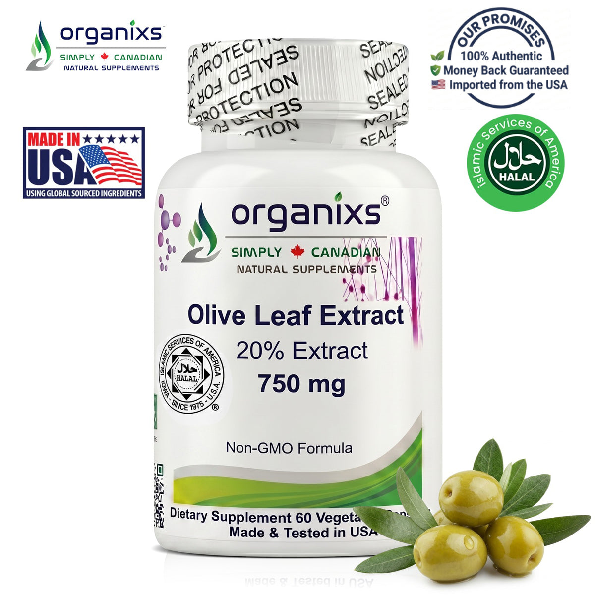 Organixs Olive Leaf Extract 750mg