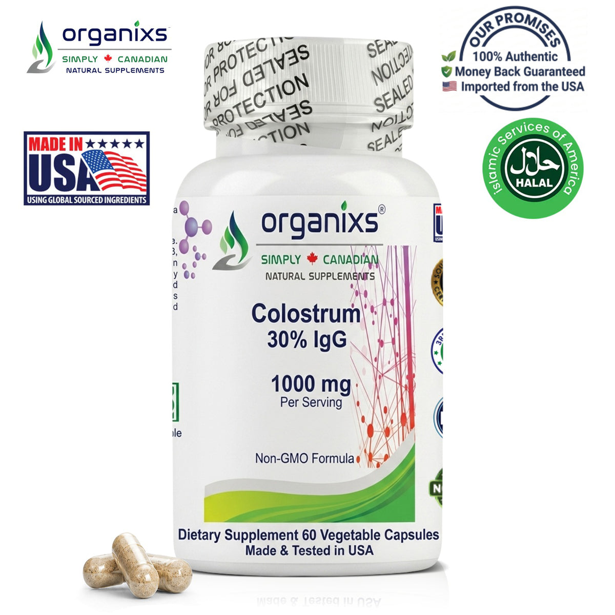 Organixs Colostrum Supplement 1000mg