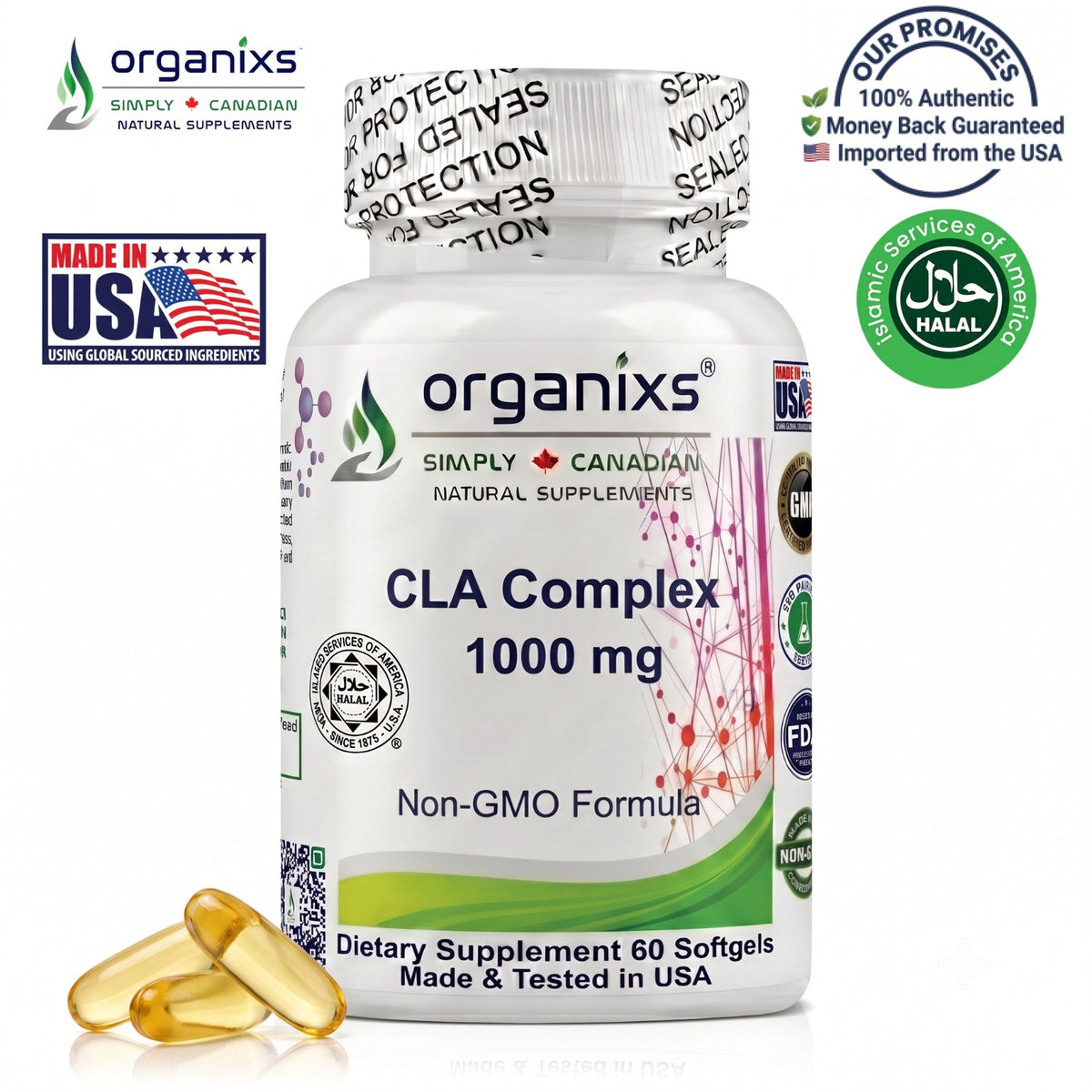 Organixs CLA Supplement 1000mg