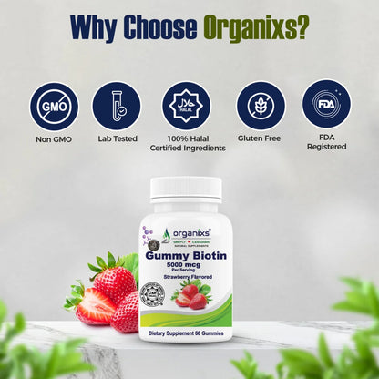 Organixs Biotin Gummy 5000 mcg