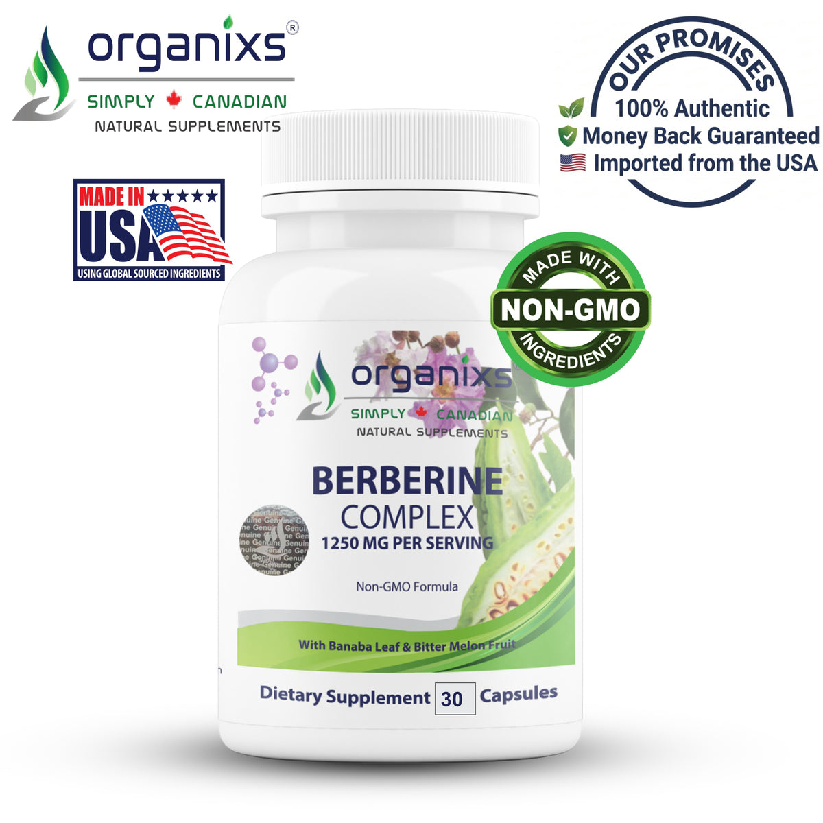 Organixs Berberine Complex 1250mg