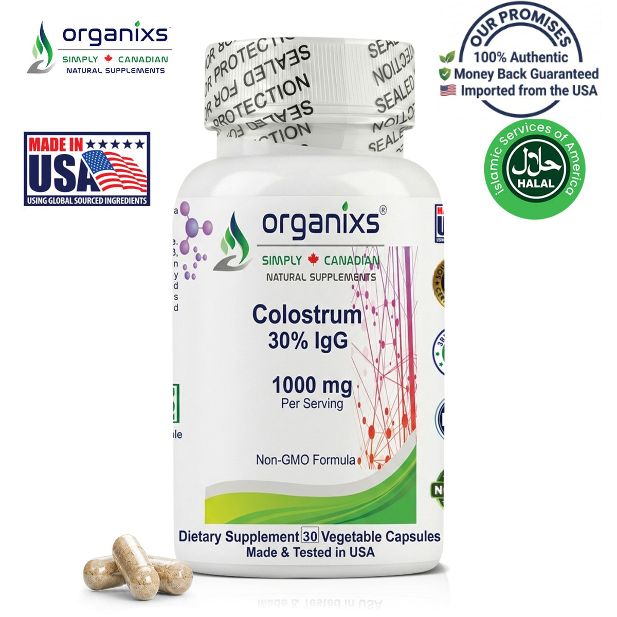 Organixs Colostrum Supplement 1000mg