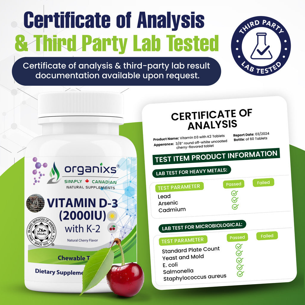Organixs Vitamin D3 K2 2000iu