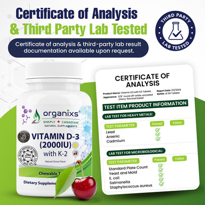 Organixs Vitamin D3 K2 2000iu