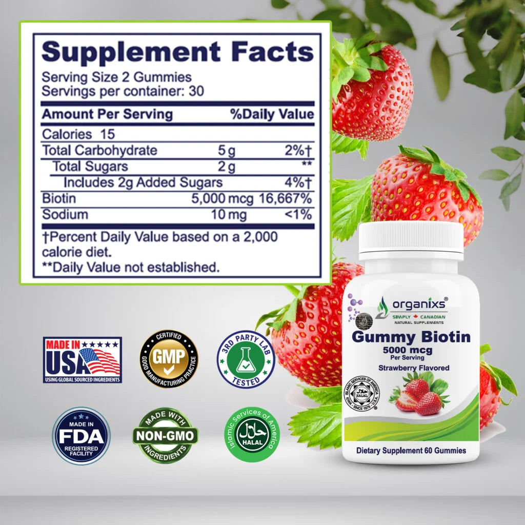 Organixs Biotin Gummy 5000 mcg