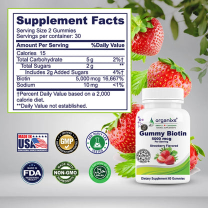 Organixs Biotin Gummy 5000 mcg