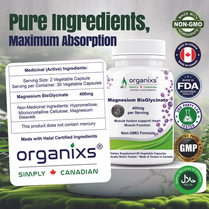 Magnesium Bisglycinate 400mg (Canada)