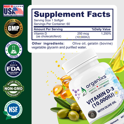 Organixs Vitamin D3 10000iu