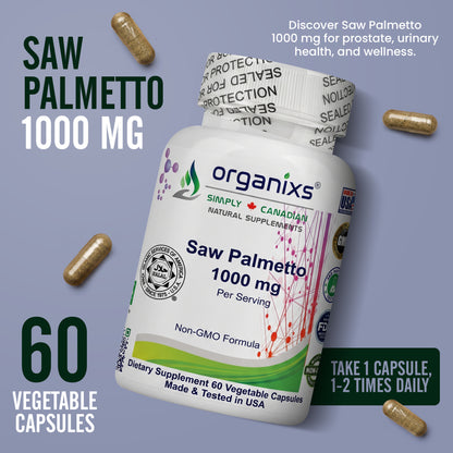 Organixs Saw Palmetto Supplement 1000mg