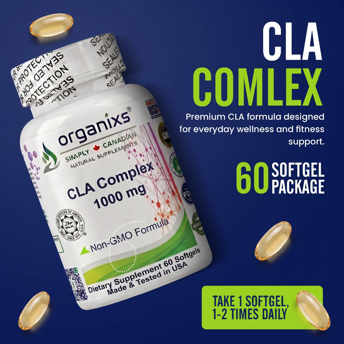 Organixs CLA Supplement 1000mg