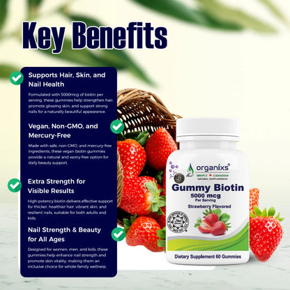 Organixs Biotin Gummy 5000 mcg