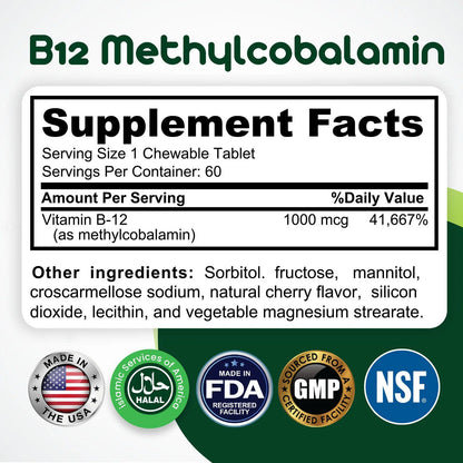 Vitamin B12 Methylcobalamin 1000mcg