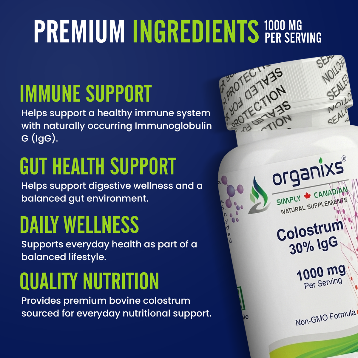 Organixs Colostrum Supplement 1000mg