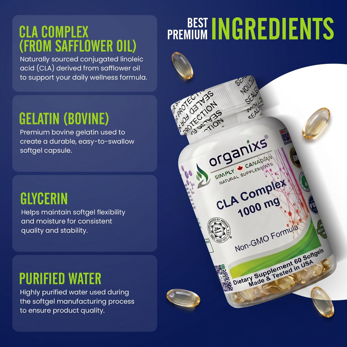 Organixs CLA Supplement 1000mg