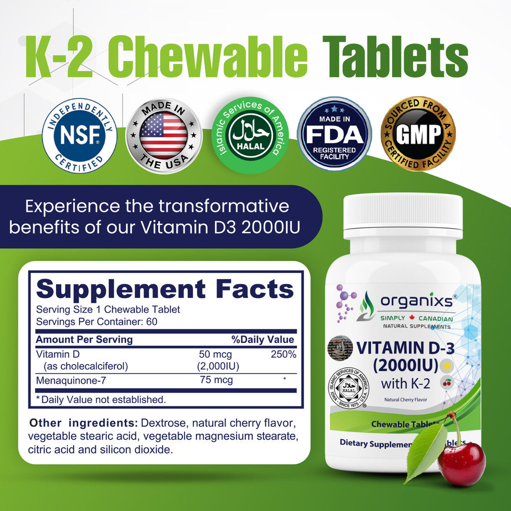 Organixs Vitamin D3 K2 2000iu