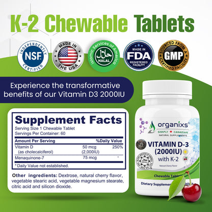 Organixs Vitamin D3 K2 2000iu
