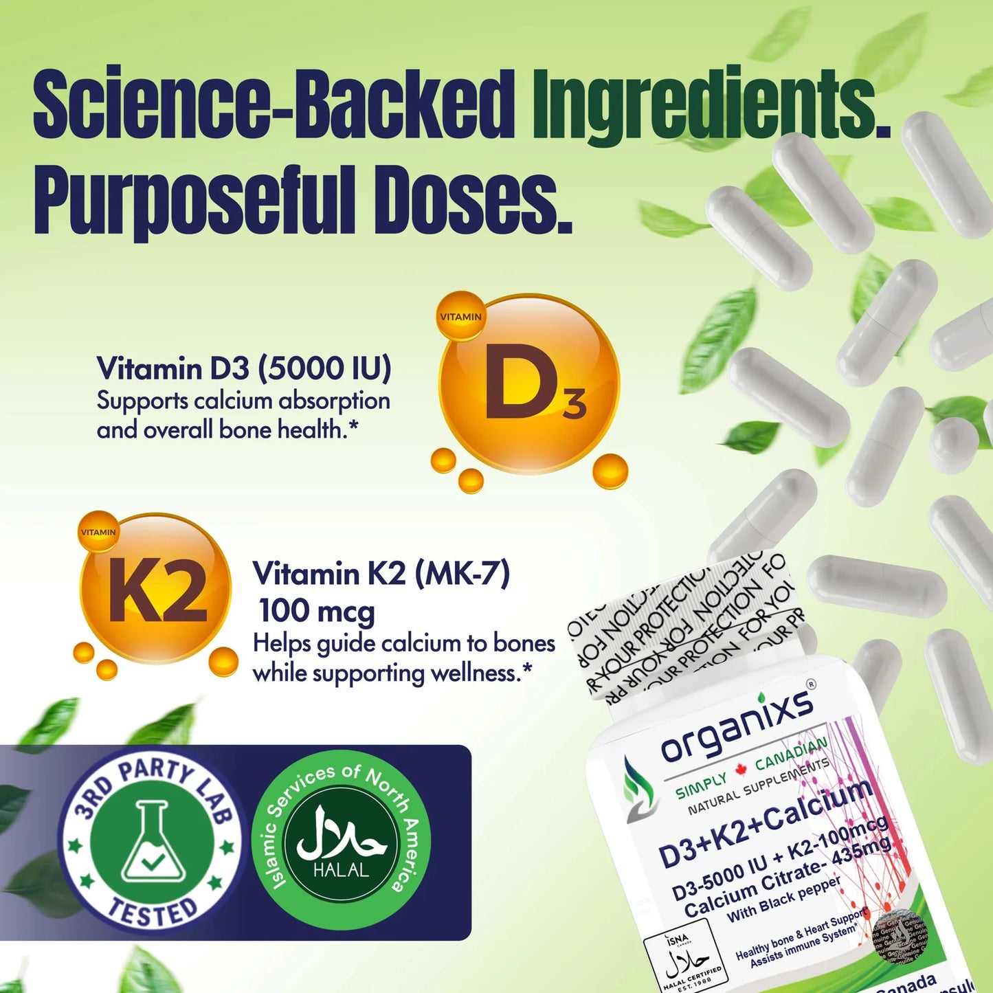Vitamin D3 5000iu + K2 with Calcium Citrate & Black Pepper [CND]Vitamin D3 5000iu + K2 with Calcium Citrate & Black Pepper [CND]