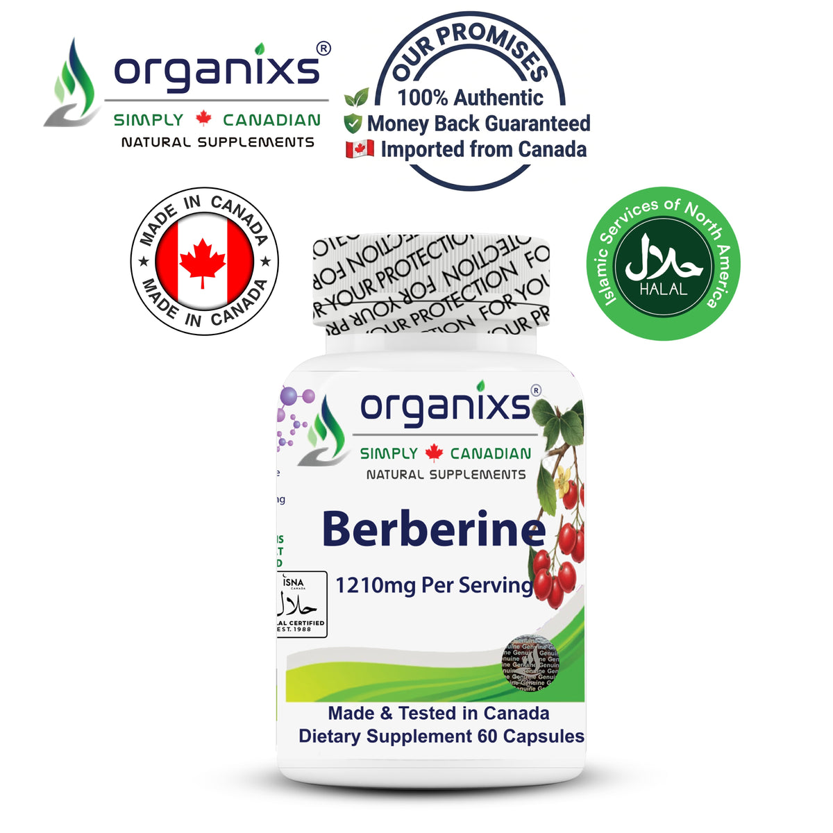 Organixs Berberine 1210mg