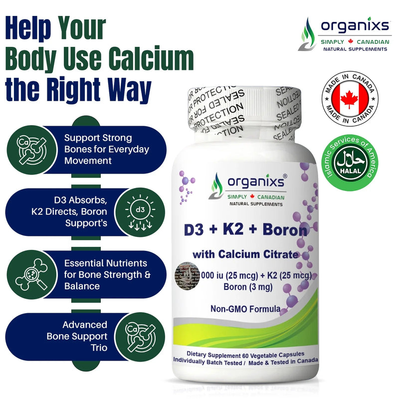 D3 1000iu + K2 + Boron with Calcium Citrate