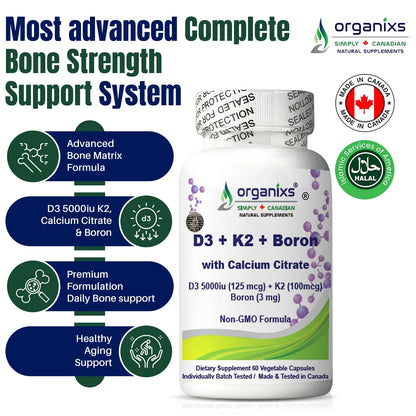 Vitamin D3 5000 IU + K2 (MK7) + Boron with Calcium