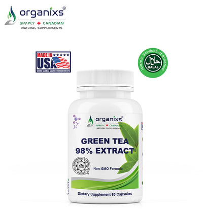 Organixs Green Tea Extract – Supplements For Men & Women, Halal Certified [60 Capsules]