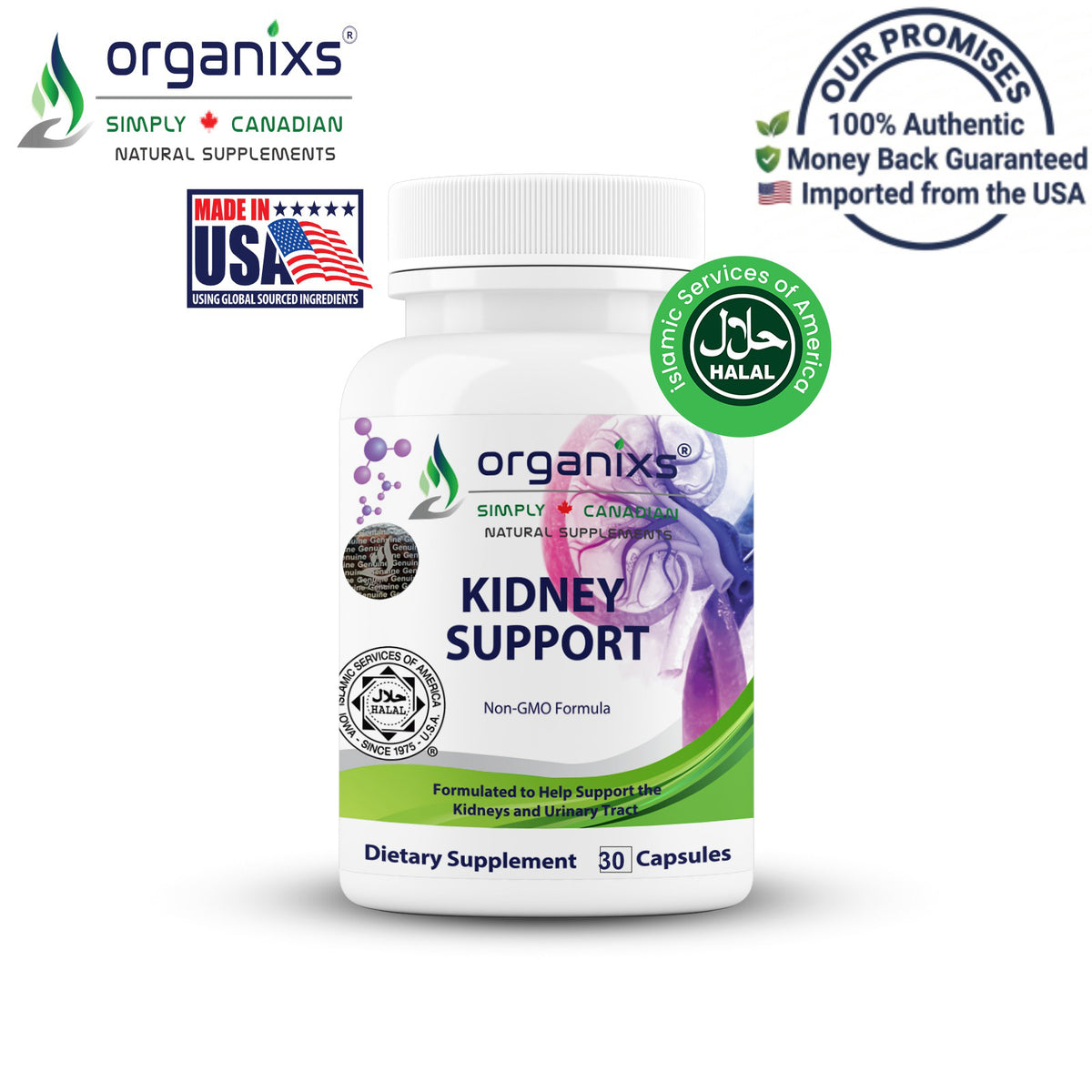 Organixs Halal Natural Kidney Support Supplement