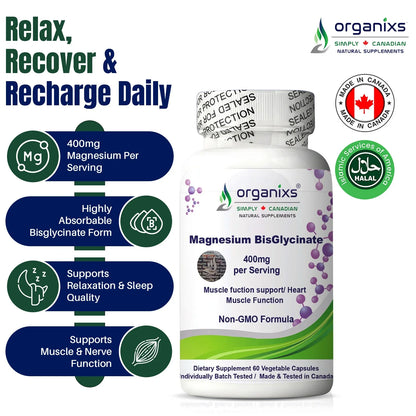 Magnesium Bisglycinate 400mg (Canada)