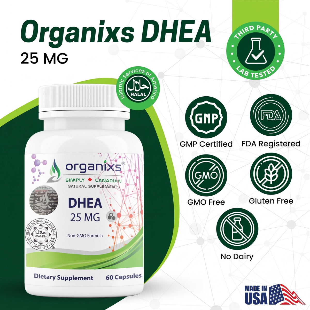 Organixs DHEA 25mg