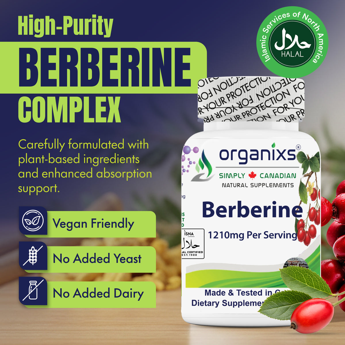 Organixs Berberine 1210mg