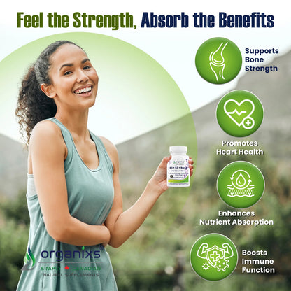 Organixs Vitamin D3 K2  1000 iu + Boron  with Calcium Citrate